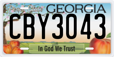 GA license plate CBY3043