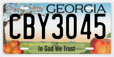 GA license plate CBY3045