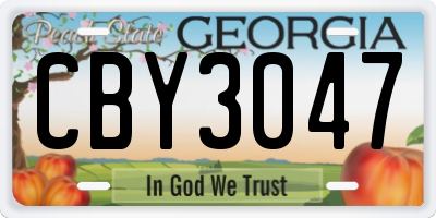GA license plate CBY3047