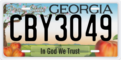 GA license plate CBY3049