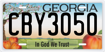 GA license plate CBY3050