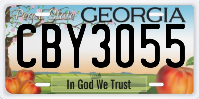GA license plate CBY3055
