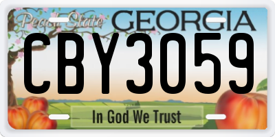 GA license plate CBY3059