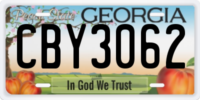 GA license plate CBY3062