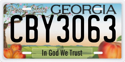 GA license plate CBY3063