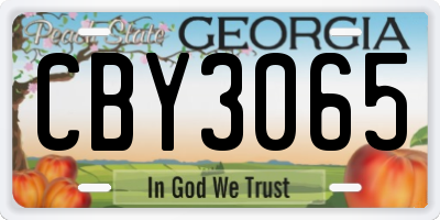 GA license plate CBY3065