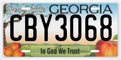 GA license plate CBY3068