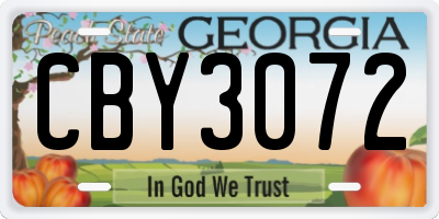 GA license plate CBY3072