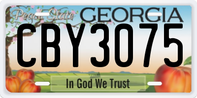 GA license plate CBY3075