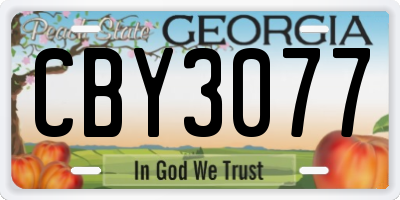 GA license plate CBY3077