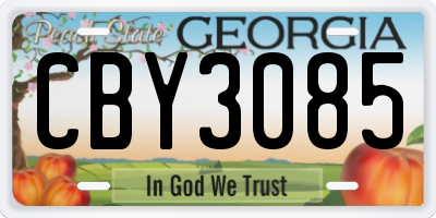 GA license plate CBY3085