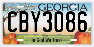 GA license plate CBY3086