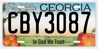 GA license plate CBY3087
