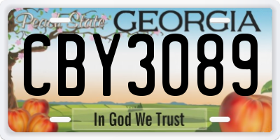 GA license plate CBY3089