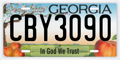 GA license plate CBY3090