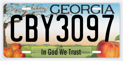 GA license plate CBY3097