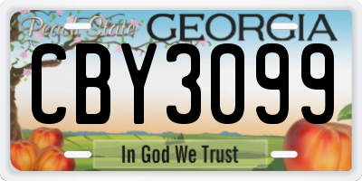 GA license plate CBY3099