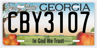 GA license plate CBY3107