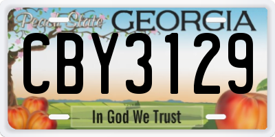 GA license plate CBY3129