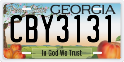 GA license plate CBY3131