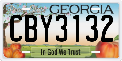GA license plate CBY3132
