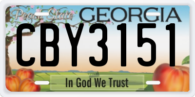 GA license plate CBY3151