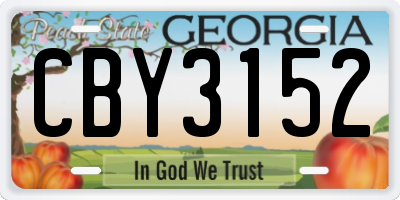 GA license plate CBY3152
