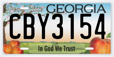 GA license plate CBY3154