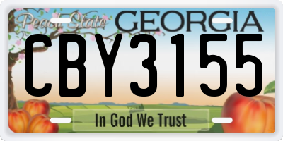 GA license plate CBY3155