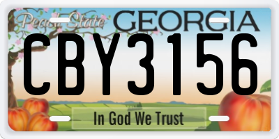 GA license plate CBY3156