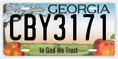 GA license plate CBY3171