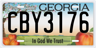 GA license plate CBY3176