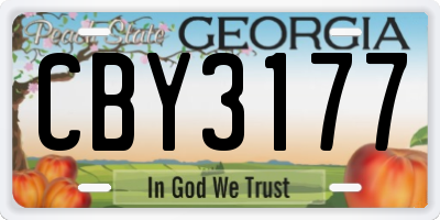 GA license plate CBY3177