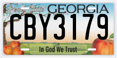 GA license plate CBY3179