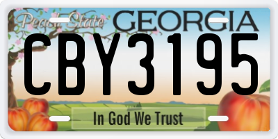 GA license plate CBY3195