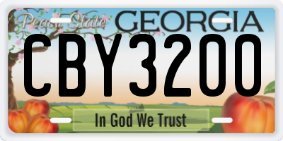 GA license plate CBY3200