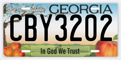 GA license plate CBY3202