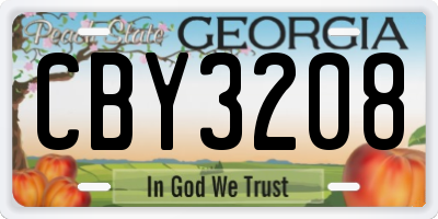 GA license plate CBY3208