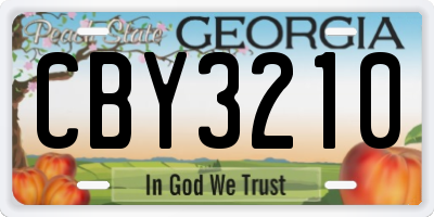 GA license plate CBY3210