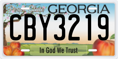 GA license plate CBY3219