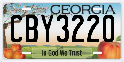 GA license plate CBY3220