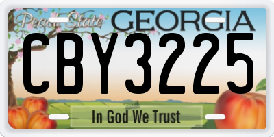 GA license plate CBY3225