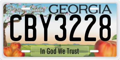 GA license plate CBY3228