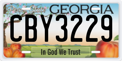GA license plate CBY3229