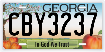 GA license plate CBY3237