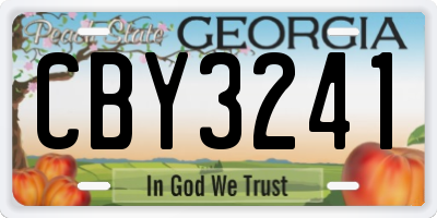 GA license plate CBY3241