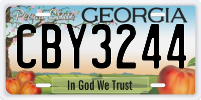 GA license plate CBY3244