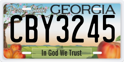 GA license plate CBY3245