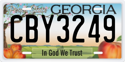 GA license plate CBY3249