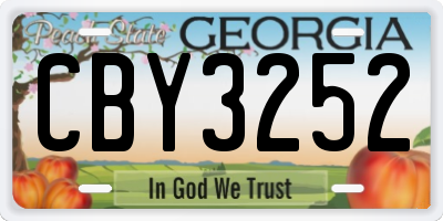 GA license plate CBY3252